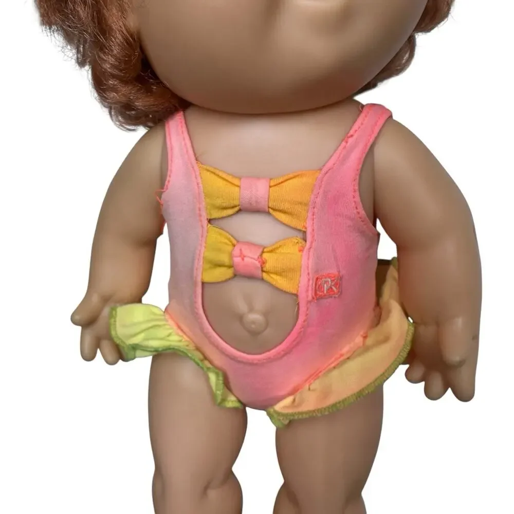 Vtg 1991 Cabbage Patch Kids Doll Splash N‎ Tan Red Hair Teeth w/Swimsuit 14